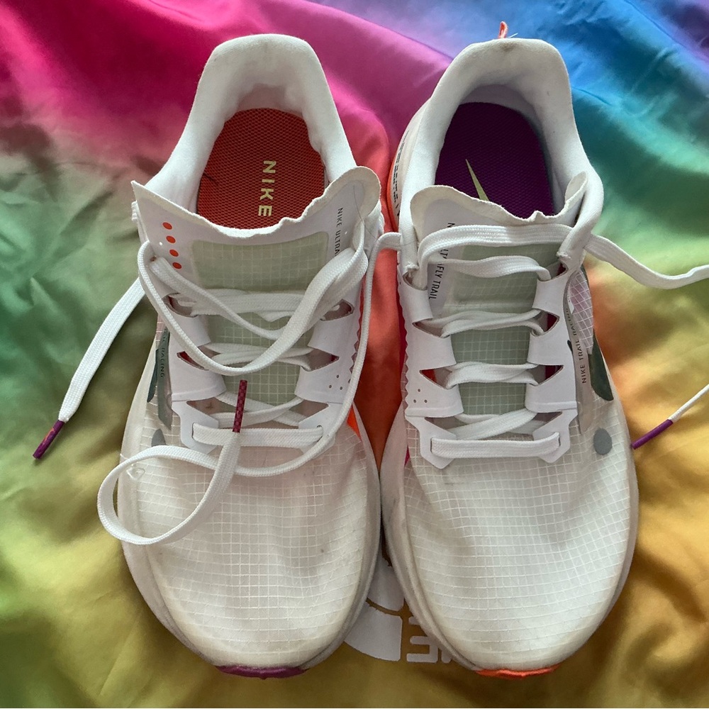 Nike Women's White and Multicolor Athletic Shoes with carbon plate